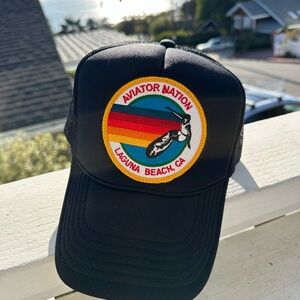 Aviator Nation Laguna Beach surfer Black Trucker Hat